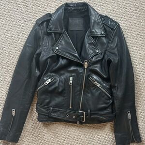 All saints leather balfern jacket size 6